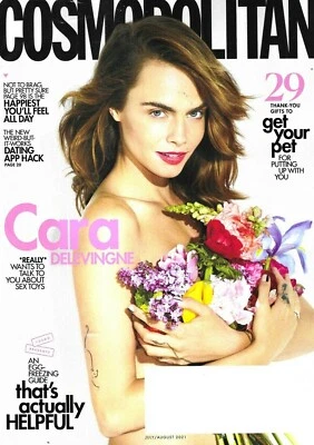 Cosmopolitan Magazine Cara Delevingne Fashion Dating App Hack Egg Freezing 2019 - Image 1 of 4