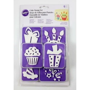 Wilton Juego de 6 Sellos para Pasteles Fiesta de Cumpleaños Decoración de Pasteles NUEVO - Imagen 1 de 2