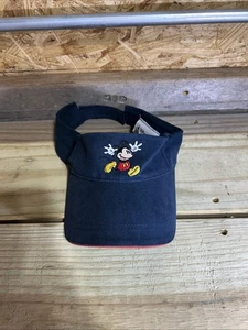 Walt Disney World Mickey Mouse Youth Size Navy Blue Adjustable Visor Embroidered - Picture 1 of 3