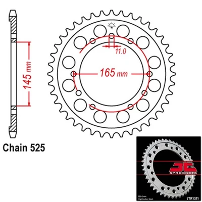 Piñones JT JTR1311.44T para: Honda NT650 1991 Hawk GT, JTR1311.44T Foto 1 de 2
