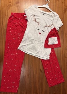 F & F Ladies Nightwear Christmas Pyjamas In Size 8-10 Uk New PJs - Picture 1 of 11