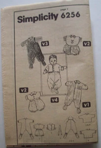 Infant Baby clothes rompers PJs  pattern 6256 size 1  3 6 12 18 months UNCUT - Picture 1 of 2