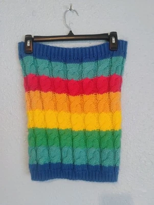 Lo último Cat & Jack Niñas Arco Iris Rayas Capucha Cable Tejido Bufanda Cuello Calentador Talla Única Foto 1 de 4