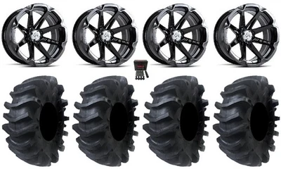 MSA Diesel 14" Wheels Black 28" AquaTorque Tires Kawasaki Mule Pro FXT  KRX Foto 1 de 4