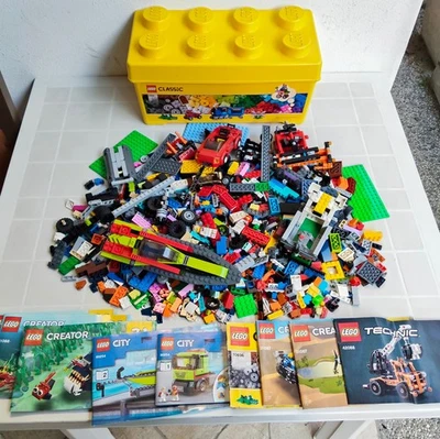 LEGO Lotto 1,5 Kg Mattoncini Misti Lego City Creator Technic + Istruzioni + Box - Immagine 1 di 4