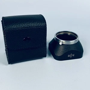 VINTAGE GENUINE MAMIYA TLR 42MM CLAMP ON METAL LENS HOOD BLACK FINISH IN CASE - Picture 1 of 8