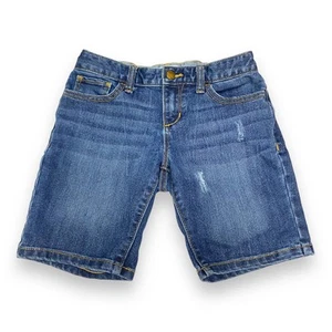 Old Navy Girls Shorts Size 10 Blue Denim Tomboy Dark Wash Adjustable Waist - Picture 1 of 5