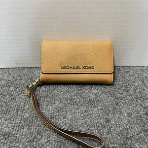 Michael Kors Wristlet Geldbörse Damen klein Saffiano Leder Handytasche Kartenfächer - Bild 1 von 10