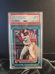 2024 Bowman Draft Chrome - Kaelen Culpepper 1st Bowman Gem Mt Sky Blue /499 - Picture 1 of 2