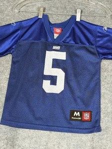 Reebok Jersey Kids M Blue Mesh New York Giants NFL Kerry Collins #5 Vintage - Picture 1 of 7
