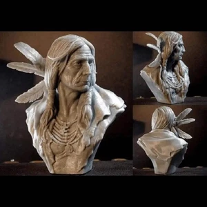 Kit Modelo Impresión 3D 1/10 BUSTO 60mm Jefe Indio Nativo Americano Sin Pintar - Imagen 1 de 2