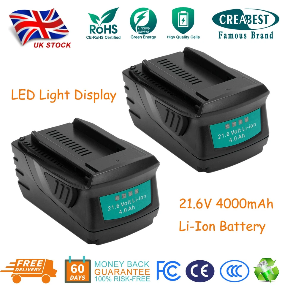 CREABEST 21.6V Li-ion Battery For Hilti B22,B22/1.6,B22/2.6,B22/3.3,HDE 500-A22 4000mAh