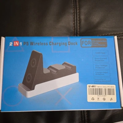 Base de carga para controlador inalámbrico PS5 con carga de teléfono 2 en 1 Foto 1 de 2
