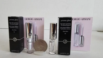 Giorgio Armani Prisma Glass Lip Gloss  #01 Clear Shine 1ml Travel Size 2 Pieces - Image 1 of 4