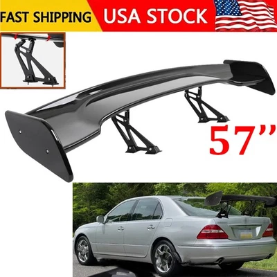 57" Rear Spoiler Wing For Lexus LS430 LS460 LS500 Truck GT Style Glossy Black Foto 1 de 4