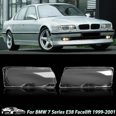 For BMW 1999-2001 E38 740iL 750iL 7-series Left&Right Headlight Lens Cover Shell Foto 1 de 4