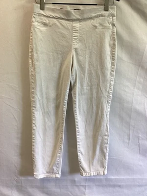 Pantalones Nine West blancos ajustados cintura elástica pierna recta talla 14 Foto 1 de 4