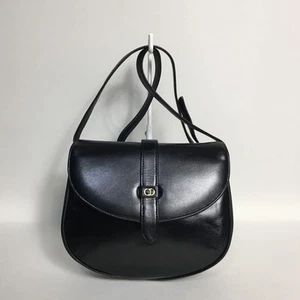 Christian Dior borsa a tracolla borsetta CD pelle nera autentica - Foto 1 di 24
