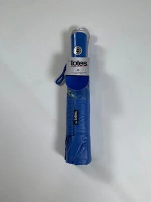 Guarda-chuva Totes azul floral botão 43" cobertura NOVO! Novo com etiquetas - Imagem 1 de 2