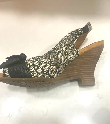 Sling Back Heel Wedge Dressy Shoes 9N Boho Chic ! - Image 1 of 4