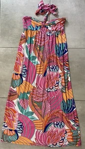Oasis Floral Halter Neck Maxi Dress Size M - Picture 1 of 1