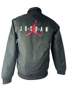 Nike Air Jordan Boys Jumpman Bomber Jacket Youth L 12-13 Black Red Full Zip - Picture 1 of 6