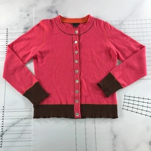 Lauren Hansen Cashmere Cardigan Sweater Womens Large Pink Brown Long Sleeve - Picture 1 of 6