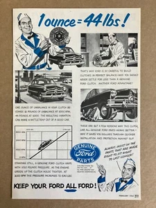 1952 Genuine Ford Parts "1 ounce = 44 lbs!" Original Print Ad, 5.75"x8.5" - Picture 1 of 3