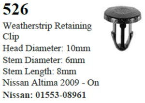25 Pcs Weatherstrip Retainer Fastener Clips Compatible with Nissan: 01553-08961 - Picture 1 of 2
