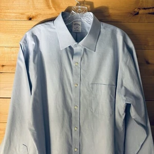 Camicia Brooks Brothers uomo taglia XL blu regent fit manica lunga con bottoni - Foto 1 di 9