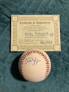 Wandy Rodriguez Auto Baseball w/Cube COA Astros Pirates Rangers - Picture 1 of 3