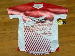 Men's Sz L Red White Can-Am Team Racing Powersports T-Shirt Rotax  Racing NEW - Picture 1 of 4