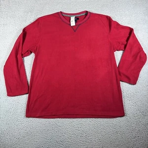 Chaps Sleepwear Fleece Sweater Men's Size XL Red Long Sleeve Polyester - Picture 1 of 16