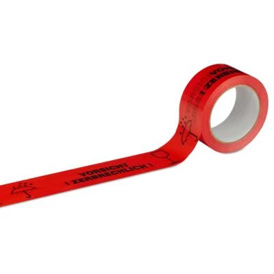 Tape Packing Tape "CAUTION! FRAGILE!" Warning Tape 50mmx66m 1, 3 or 18 pcs - Image 1 of 2