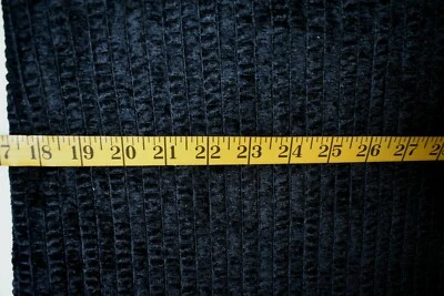 BLACK  STRIPES 4 WAY  STRETCH  POLYESTER  CHENILLE KNIT FABRIC 38X64 INCHES - Image 1 of 2