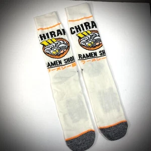 ICHIRAKU RAMEN SHOP SOCKS white black orange naruto shippuden kanji MENS CREW - Picture 1 of 3