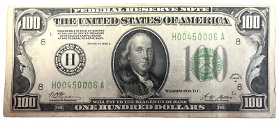 1928 A $100 FEDERAL RESERVE NOTE EXTRA FINEE ST. LOUIS MO. H00450006A - Image 1 of 2