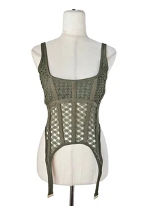 Dion Lee Green Crocheted Lace Corset - Picture 1 of 5