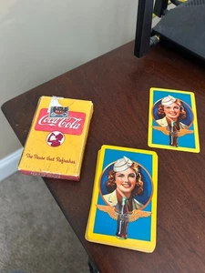 1943 Set Of Coca Cola Playing Cards, AVIATOR , Original Box ORIGINAL - Picture 1 of 10