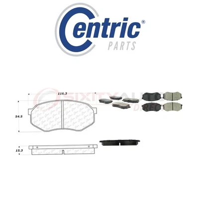 Centric Semi Metallic Brake Pads w Shim for 1983-1989 Mitsubishi Starion lt - Image 1 of 4