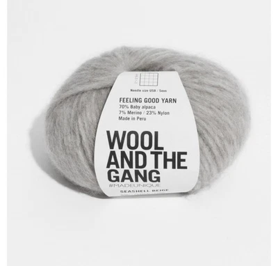 Wool and The Gang Feeling Good Yarn 1 madeja gris alpaca/merino rocoso Foto 1 de 3
