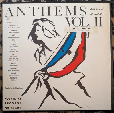 Anthems Volume II Anthems of All Nations  Vinyl LP Folkways Records FS 3882 Foto 1 de 4