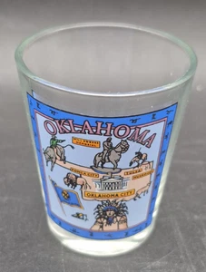 VINTAGE OKLAHOMA CITY Souvenir Shot Glass 2 1/4" Tall - Picture 1 of 8