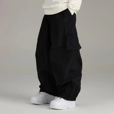 1pcs Baggy Pants Warm Loose Sports Trousers Winter Snow Pants - Image 1 of 4
