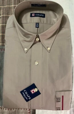 Camisa Chaps Para Hombre Nueva 16-16.5/32/33 Camisa Sin Arrugas Nueva Con Etiquetas Foto 1 de 3