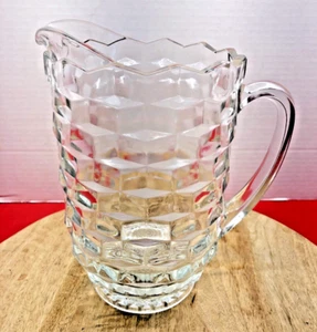 Indiana Glass Pitcher Clear Whitehall Pattern Cubist American Fostoria - Imagen 1 de 6