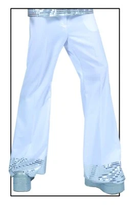 70's Disco Pants Men's Polyester Sequin Bottom Wide Leg Costume Pants Assorted - Image 1 of 4