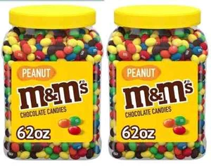 M&M'S PEANUT Chocolate Candy, 3.87 Pound, 62 Oz (Pack of 2) - SAME DAY SHIPPING - Picture 1 of 7