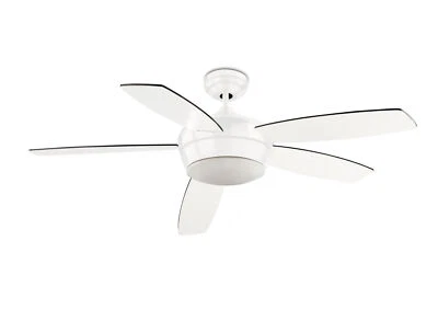 Ventilatore Soffitto Lampada Samal Bianco Ventola 132 CM Raffreddamento Remoto - Immagine 1 di 2