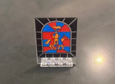 Vintage Rare LEGO Door 2 x 5 x 5 Swivel Flat Base Stained Glass Knight Pattern - Image 1 of 2